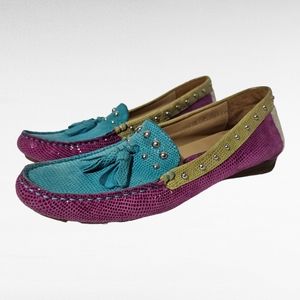 Van Eli Multicolored Silver Studded Loafer Size 8A